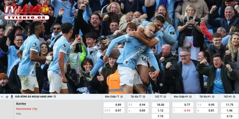 Chi tiết kèo Burnley vs Man City